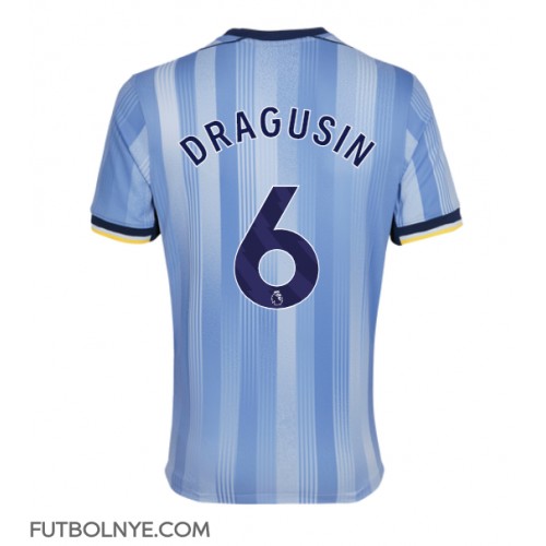 Camiseta Tottenham Hotspur Radu Dragusin #6 Visitante Equipación 2024-25 manga corta